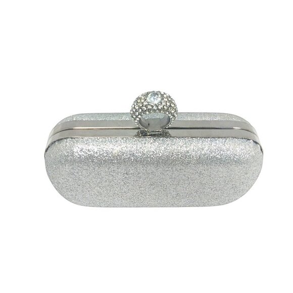 ICING SILVER GLITTER EVENING HANDBAG WITH RING FINGER CLOSURE - Picture 2 of 4